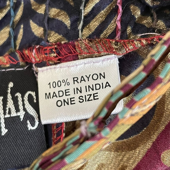 Style Unlimited Boho Dress Gold Blue One Size - Picture 9 of 10